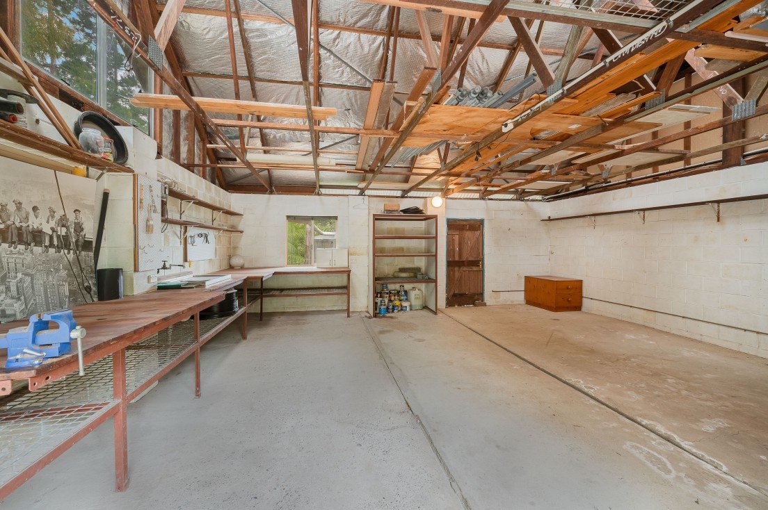 Garage and workshop interior at 35/65 Kilcoy Lane, Conondale